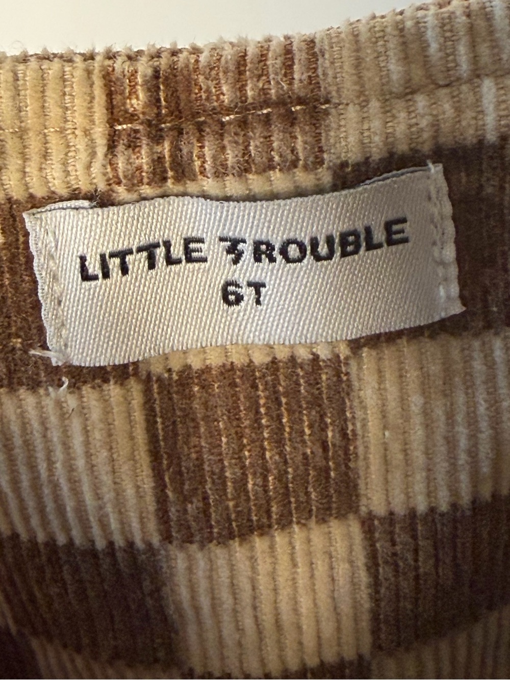 Little Trouble Teddy Checker Overalls size 6T - Picture 3 of 3